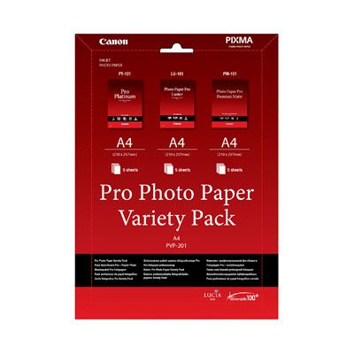 Canon PVP-201 Pro Photo Paper Variety Pack A4 3x5 Ark Canon PVP-201 Pro Photo Paper Variety Pack A4 3x5 Ark