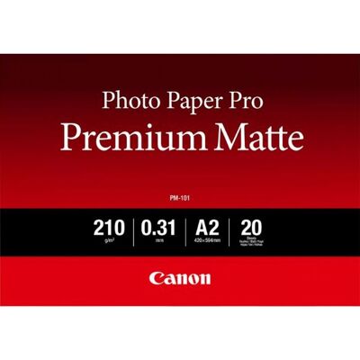 Canon A2 Photo Paper Pro Premium Matte, PM-101, 20 ark, 210g/m2 Canon A2 Photo Paper Pro Premium Matte, PM-101, 20 ark, 210g/m2