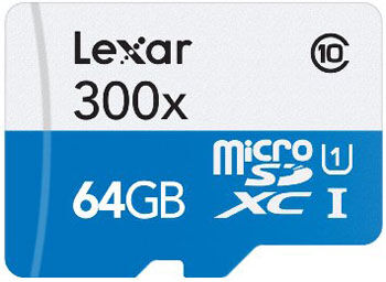 Lexar MicroSDXC 64GB UHS-I 300X, 45MB/s Lexar MicroSDXC 64GB UHS-I 300X, 45MB/s