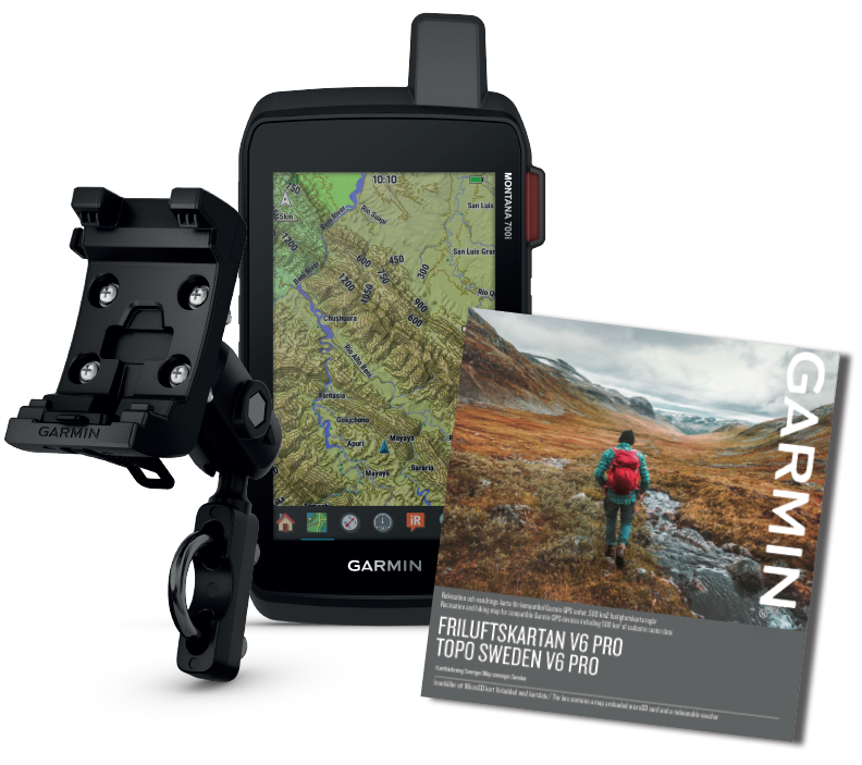 Garmin Montana 700i Skoterpaket inkl Fästen och Friluftskarta Pro V6 Garmin Montana 700i Skoterpaket inkl Fästen och Friluftskarta Pro V6