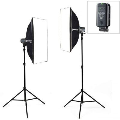 Elinchrom Studioblixt D-Lite RX ONE DUAL Softbox Set, 2st blixtar + tillbehör Elinchrom Studioblixt D-Lite RX ONE DUAL Softbox Set, 2st blixtar + tillbehör