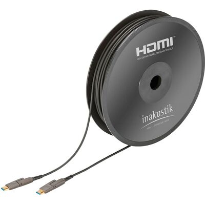 in-akustik HDMI 2.0-kabel, 30 m, fiberoptisk, micro-D- inkl. adapter för A-kontakter in-akustik HDMI 2.0-kabel, 30 m, fiberoptisk, micro-D- inkl. adapter för A-kontakter