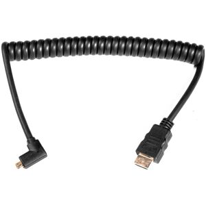 Caruba HDMI-spiralkabel vinklad, standard-micro (A-D), 20-40cm