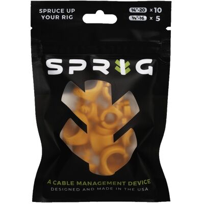 Value Pack 10x 1/4” Sprigs + 5x 3/8” Big Sprigs, kabelhanteringsklämmor - orange Value Pack 10x 1/4” Sprigs + 5x 3/8” Big Sprigs, kabelhanteringsklämmor - orange