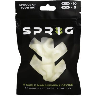 Value Pack 10x 1/4” Sprigs + 5x 3/8” Big Sprigs, kabelhanteringsklämmor - självlysande Value Pack 10x 1/4” Sprigs + 5x 3/8” Big Sprigs, kabelhanteringsklämmor - självlysande