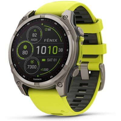 Garmin Fenix 8 - 47 mm, Solar Sapphire - Ti Graphite Amp Yellow Garmin Fenix 8 - 47 mm, Solar Sapphire - Ti Graphite Amp Yellow
