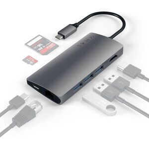 Satechi USB-C Multi-Port Adapter med 4K Gigabit Ethernet V2 - Space Grey