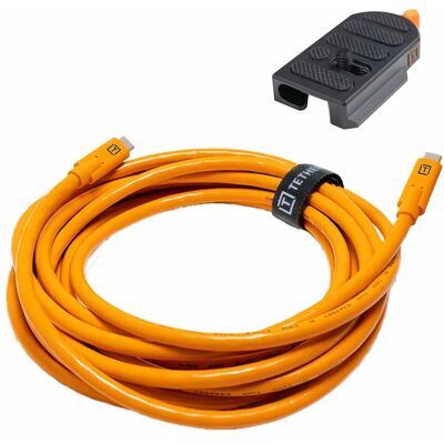 Orange USB-C Kabel 4,6m - TetherGuard LeverLock Set Orange USB-C Kabel 4,6m - TetherGuard LeverLock Set