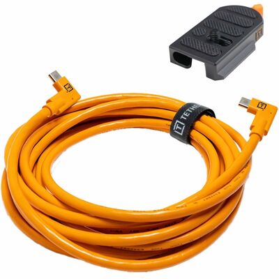 Tether Tools TetherGuard Leverlock, kabel låsplatta med dubbel vinklad USB-C kabel - 4,6m Tether Tools TetherGuard Leverlock, kabel låsplatta med dubbel vinklad USB-C kabel - 4,6m