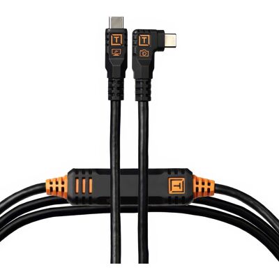 Tether Tools TetherPro Optima 10G USB-C kabel, 4,6m, rak till vinklad - svart Tether Tools TetherPro Optima 10G USB-C kabel, 4,6m, rak till vinklad - svart