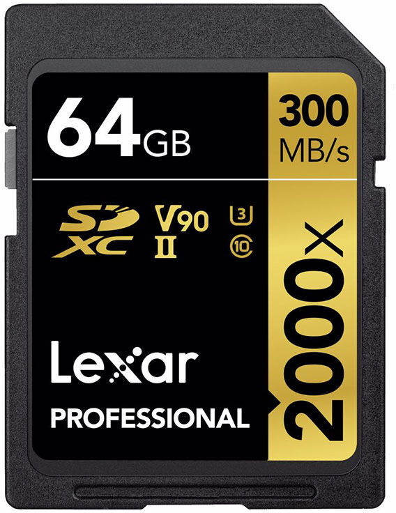 Lexar SDXC Professional 2000X 64GB UHS-II, 300MB/s