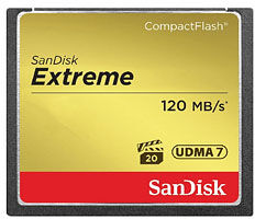 SanDisk CompactFlash Extreme, 32GB, UDMA 7, 120MB/s SanDisk CompactFlash Extreme, 32GB, UDMA 7, 120MB/s