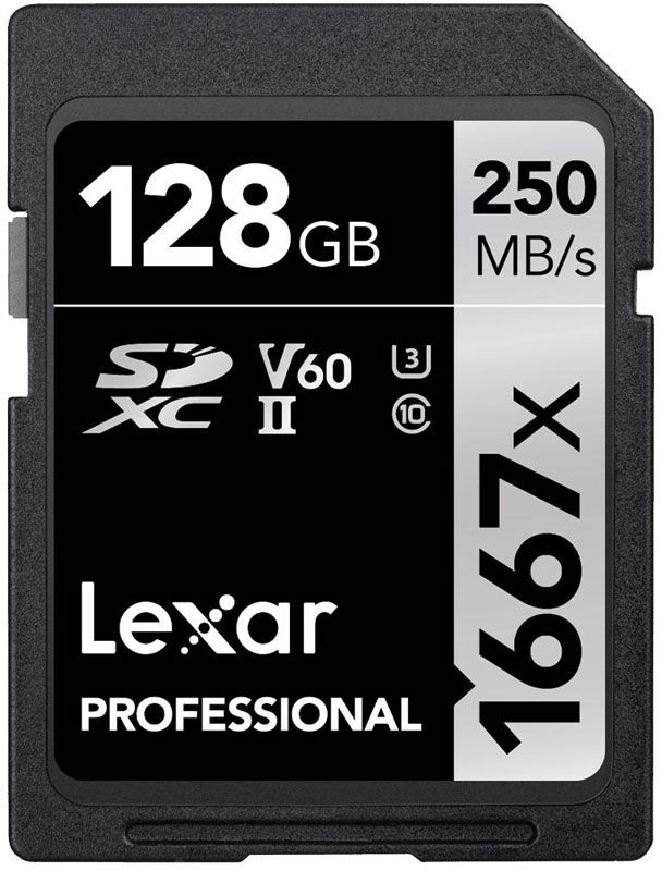 Lexar SDXC Professional 1667X 128GB UHS-II U3 V60 250MB/s Lexar SDXC Professional 1667X 128GB UHS-II U3 V60 250MB/s