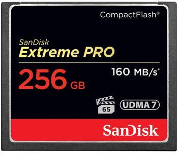 SanDisk CompactFlash Extreme PRO, 256GB, UDMA 7, 160MB/s SanDisk CompactFlash Extreme PRO, 256GB, UDMA 7, 160MB/s
