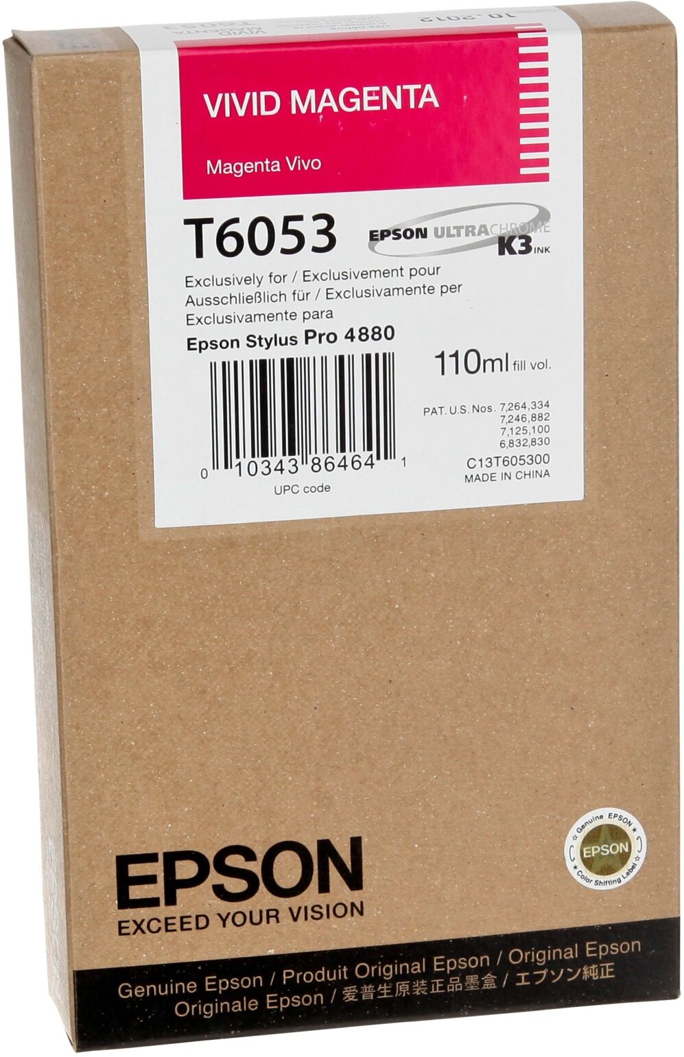 Epson Vivid magenta T605 110 ml T6053 Epson Vivid magenta T605 110 ml T6053