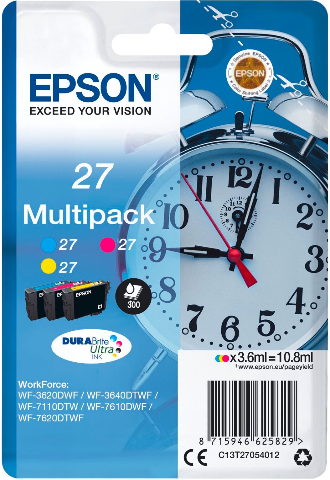 Epson DURABrite Ultra Ink Multipack (3 colors) T27 T2705