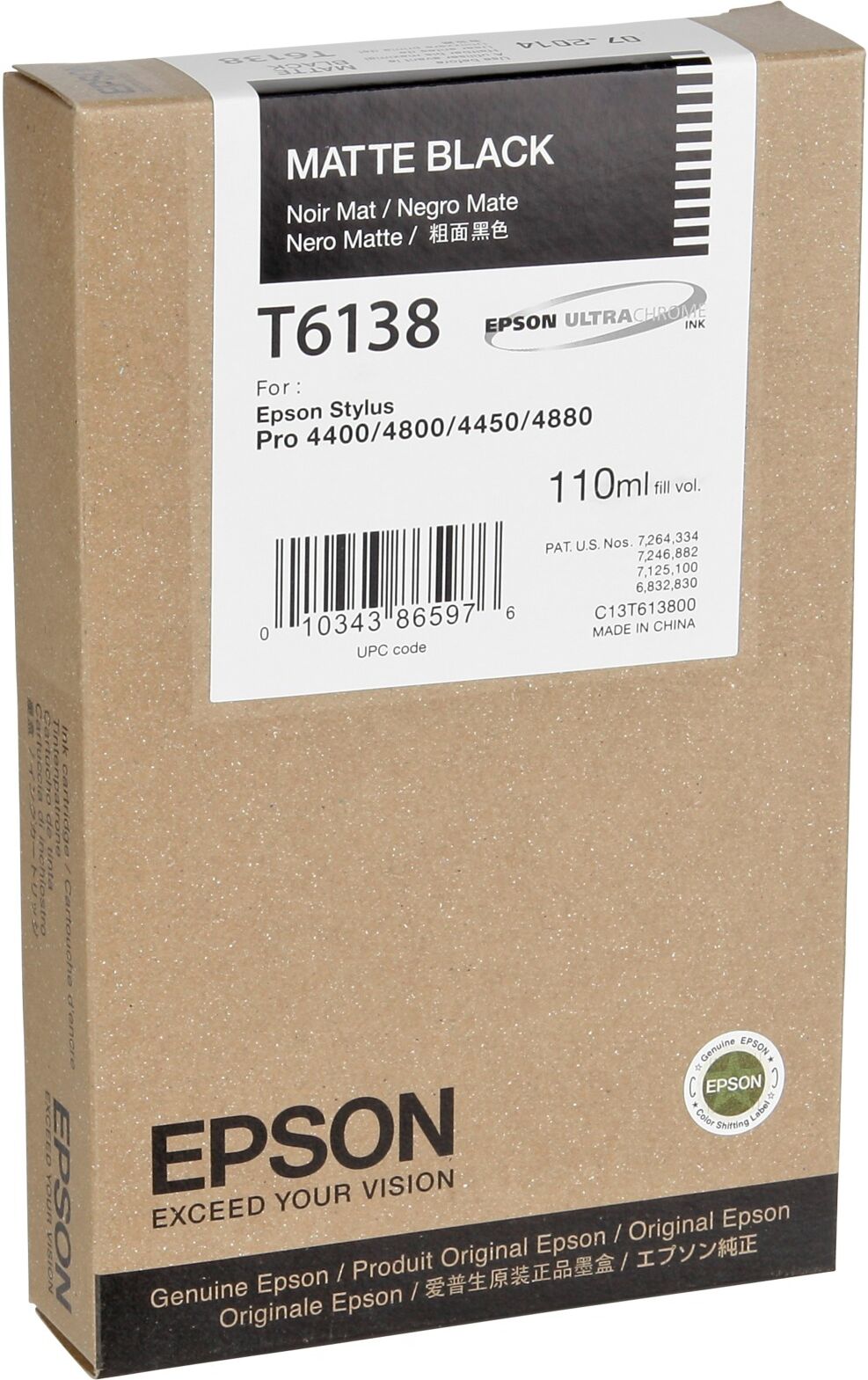 Epson Matte black T613 110 ml T6138 Epson Matte black T613 110 ml T6138