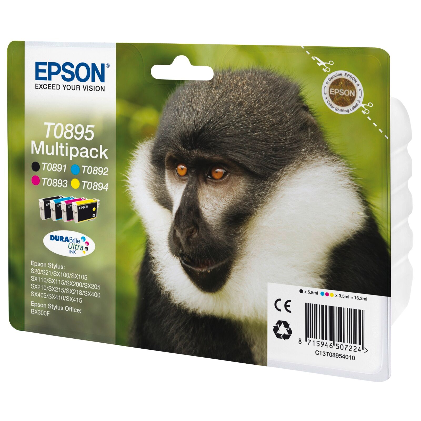 Epson DURABrite Ultra Ink T089 Multipack BCMY T0895