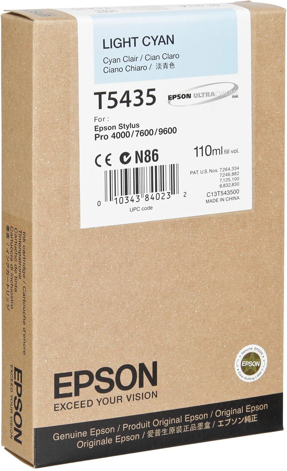 Epson Light cyan T543 110 ml T5435 Epson Light cyan T543 110 ml T5435