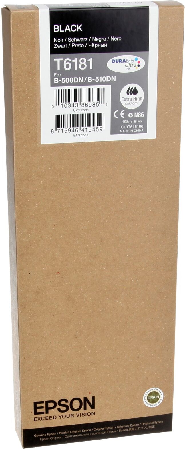 Epson Black extra high capacity 198 ml T618 Epson Black extra high capacity 198 ml T618