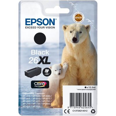Epson XL black Claria Premium T262 T2621 Epson XL black Claria Premium T262 T2621