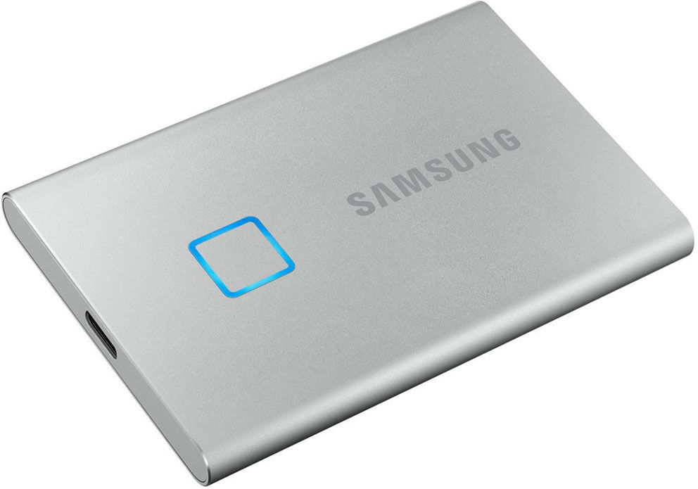 Samsung T7 Touch Bärbar SSD, 1TB, USB-C (3.2 gen 2) - Silver Samsung T7 Touch Bärbar SSD, 1TB, USB-C (3.2 gen 2) - Silver