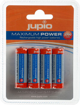 Jupio AA Maximum Power NIMH 2700mAh 4-pack Jupio AA Maximum Power NIMH 2700mAh 4-pack