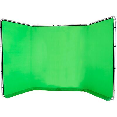 Manfrotto Panorama bakgrund tyg 4 x 2,3 m chromakey grön inkl hopfällbar aluminiumställning Manfrotto Panorama bakgrund tyg 4 x 2,3 m chromakey grön inkl hopfällbar aluminiumställning