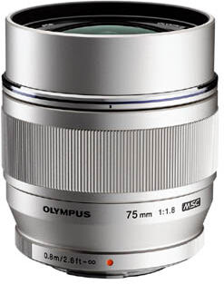 Olympus M.Zuiko Digital 75/1,8 ED, silver (för Micro 4/3)