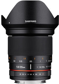 Samyang MF 20/1,8 ED AS UMC för Sony E-fattning