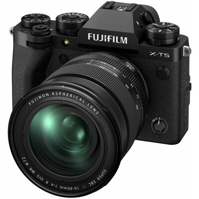 Fujifilm X-T5 kamerahus, svart + XF 16-80mm f/4 R OIS WR Fujifilm X-T5 kamerahus, svart + XF 16-80mm f/4 R OIS WR