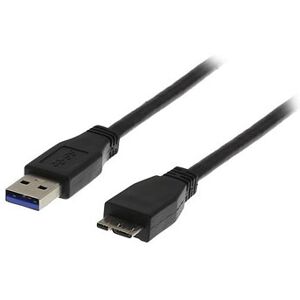 Deltaco USB 3.0-kabel typ A till  Micro-B, 2 meter (svart)