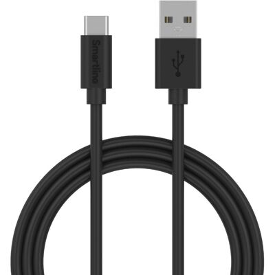 Smartline USB-A till USB-C 2.0 Svart - 2m Smartline USB-A till USB-C 2.0 Svart - 2m