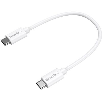 Smartline 60W USB-C till USB-C Kabel - 20cm - Vit - Laddning & Data Smartline 60W USB-C till USB-C Kabel - 20cm - Vit - Laddning & Data