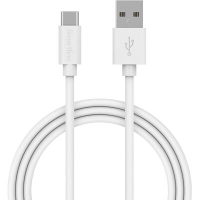 Smartline USB-A till USB-C 2.0 Vit - 2m Smartline USB-A till USB-C 2.0 Vit - 2m