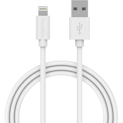 Smartline USB-A till Lightning-kabel 3m - Vit - Laddning & Data Smartline USB-A till Lightning-kabel 3m - Vit - Laddning & Data