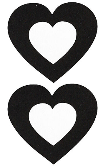 Shots Toys Nipple Stickers Heart - Svart