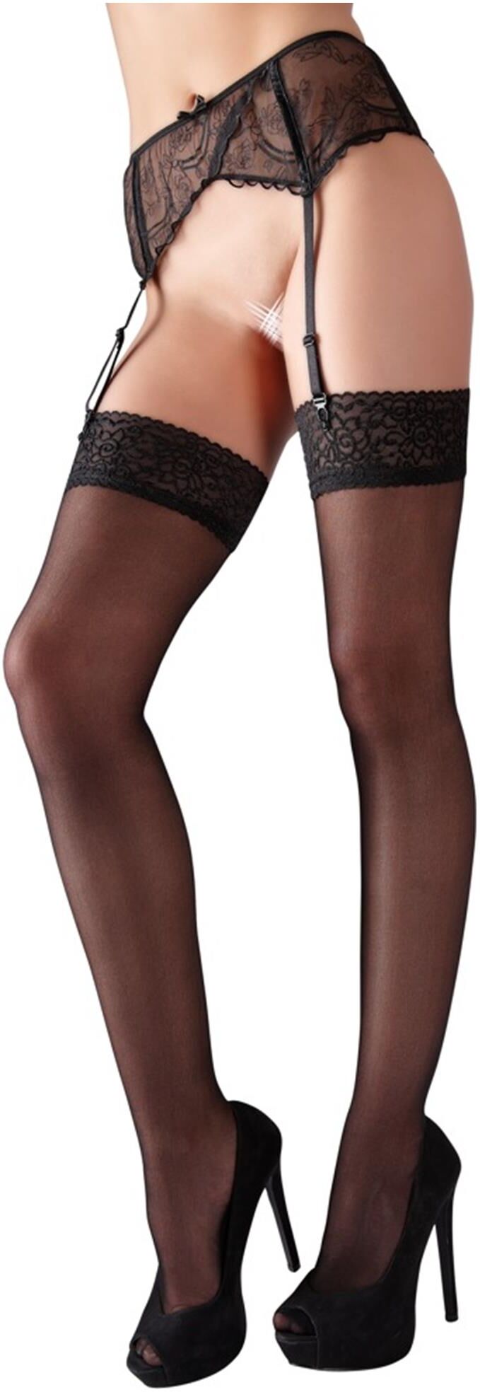 Cottelli Collection Strumpor 5/XL Svart Cottelli Collection Strumpor 5/XL Svart