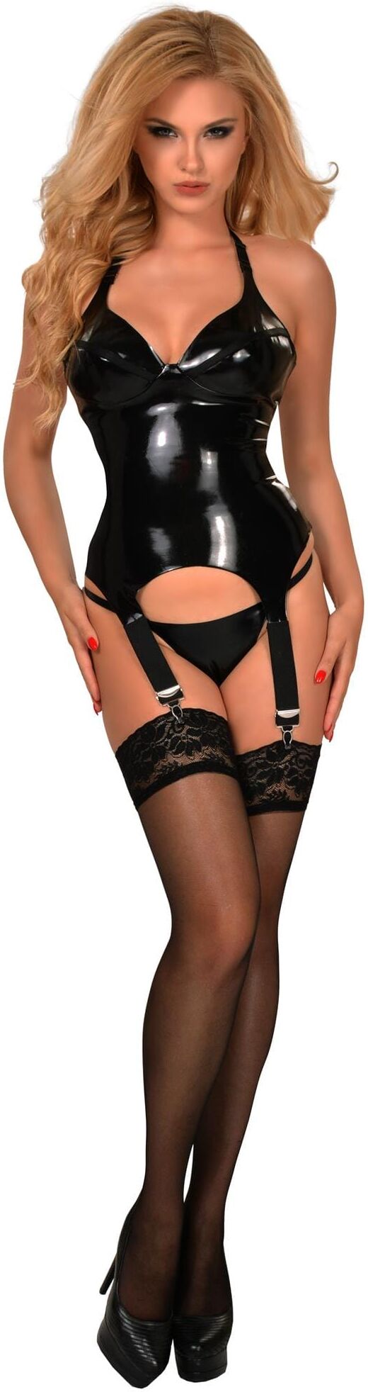 Guilty Pleasure GP Datex Bustier w. Garter Straps XL Guilty Pleasure GP Datex Bustier w. Garter Straps XL