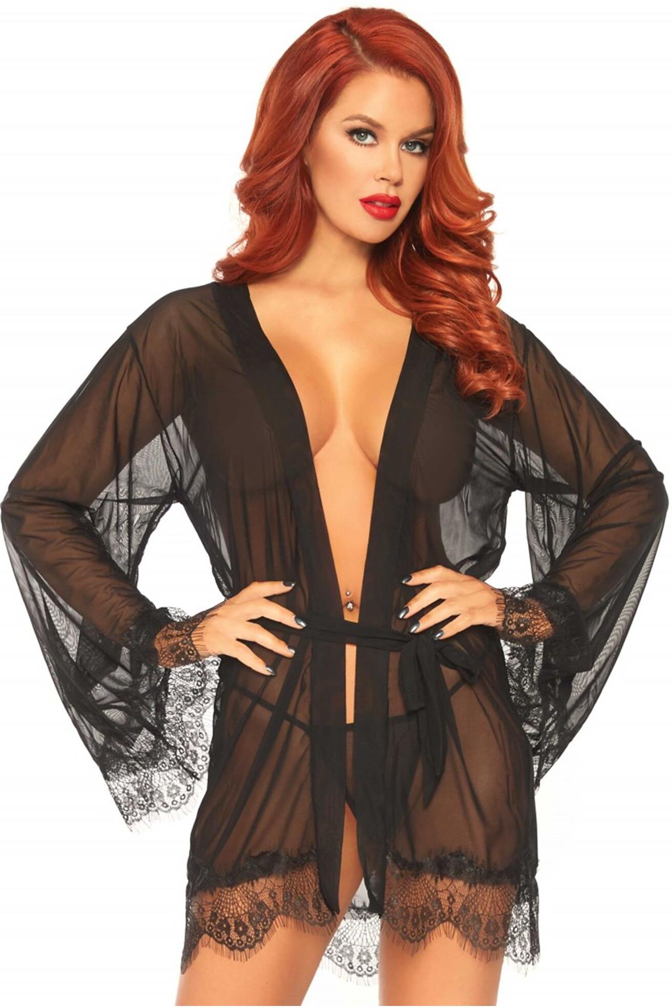 Leg Avenue Sheer Robe with Flared Sleeves XL Leg Avenue Sheer Robe with Flared Sleeves XL