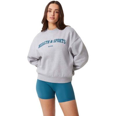 Björn Borg Women's Studio Oversized Crew Light Grey Melange XL Björn Borg Women's Studio Oversized Crew Light Grey Melange XL