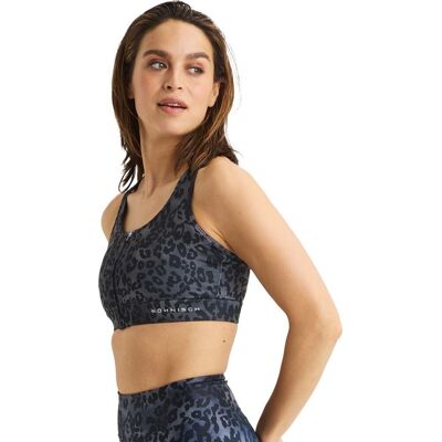 Röhnisch Women's Essential Zip Sportsbra Grey Leo Print S Röhnisch Women's Essential Zip Sportsbra Grey Leo Print S