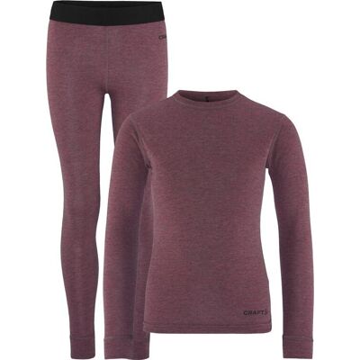 craft Juniors' Core Wool Merino Set Rouge Melange 146/152 craft Juniors' Core Wool Merino Set Rouge Melange 146/152