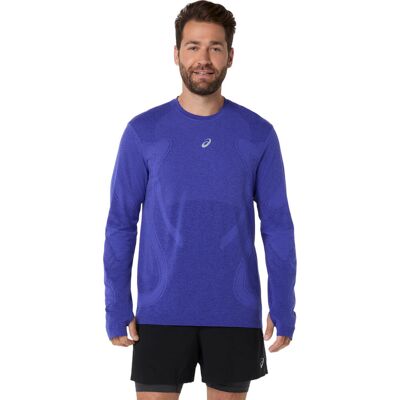 Asics Men's Road Seamless Long Sleeve Top Cobalt Burst/Eggplant L Asics Men's Road Seamless Long Sleeve Top Cobalt Burst/Eggplant L