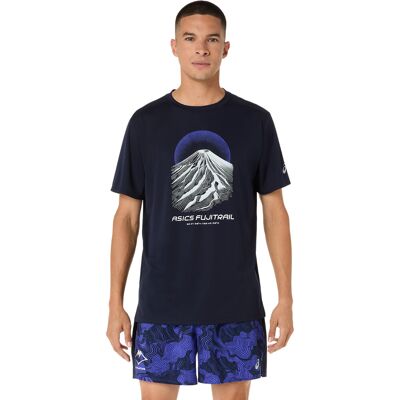 Asics Men's Fujitrail Logo Short Sleeve Top Midnight/Cobalt Burst/Cool Grey M Asics Men's Fujitrail Logo Short Sleeve Top Midnight/Cobalt Burst/Cool Grey M