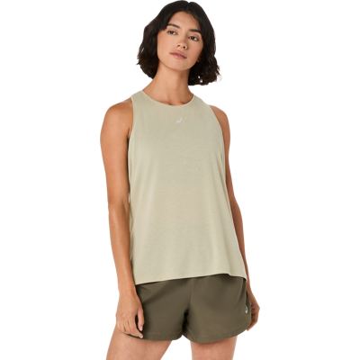 Asics Women's Nagino Run Adjustable Tank Khaki S Asics Women's Nagino Run Adjustable Tank Khaki S