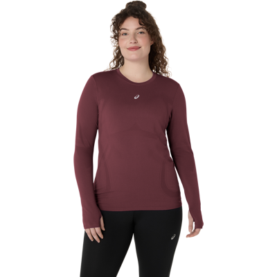 Asics Women's Road Seamless Long Sleeve Top Dark Currant/Port Royal M Asics Women's Road Seamless Long Sleeve Top Dark Currant/Port Royal M
