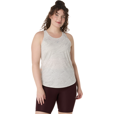 Asics Women's Fujitrail Tank Cream/Rainstorm Grey M Asics Women's Fujitrail Tank Cream/Rainstorm Grey M