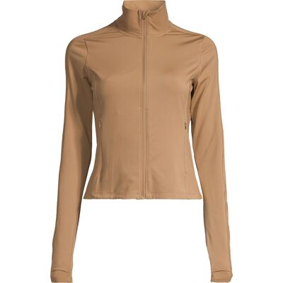 Casall Women's Soft Touch Zip Jacket Light Khaki L Casall Women's Soft Touch Zip Jacket Light Khaki L