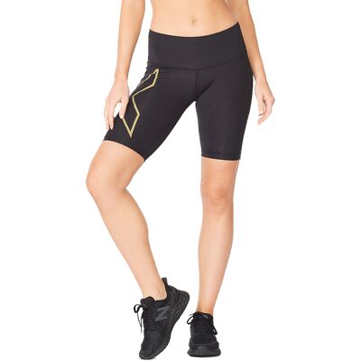 2XU Women's Light Speed Mid-Rise Compression Shorts Black/Gold Black/Gold Reflective XS 2XU Women's Light Speed Mid-Rise Compression Shorts Black/Gold Black/Gold Reflective XS
